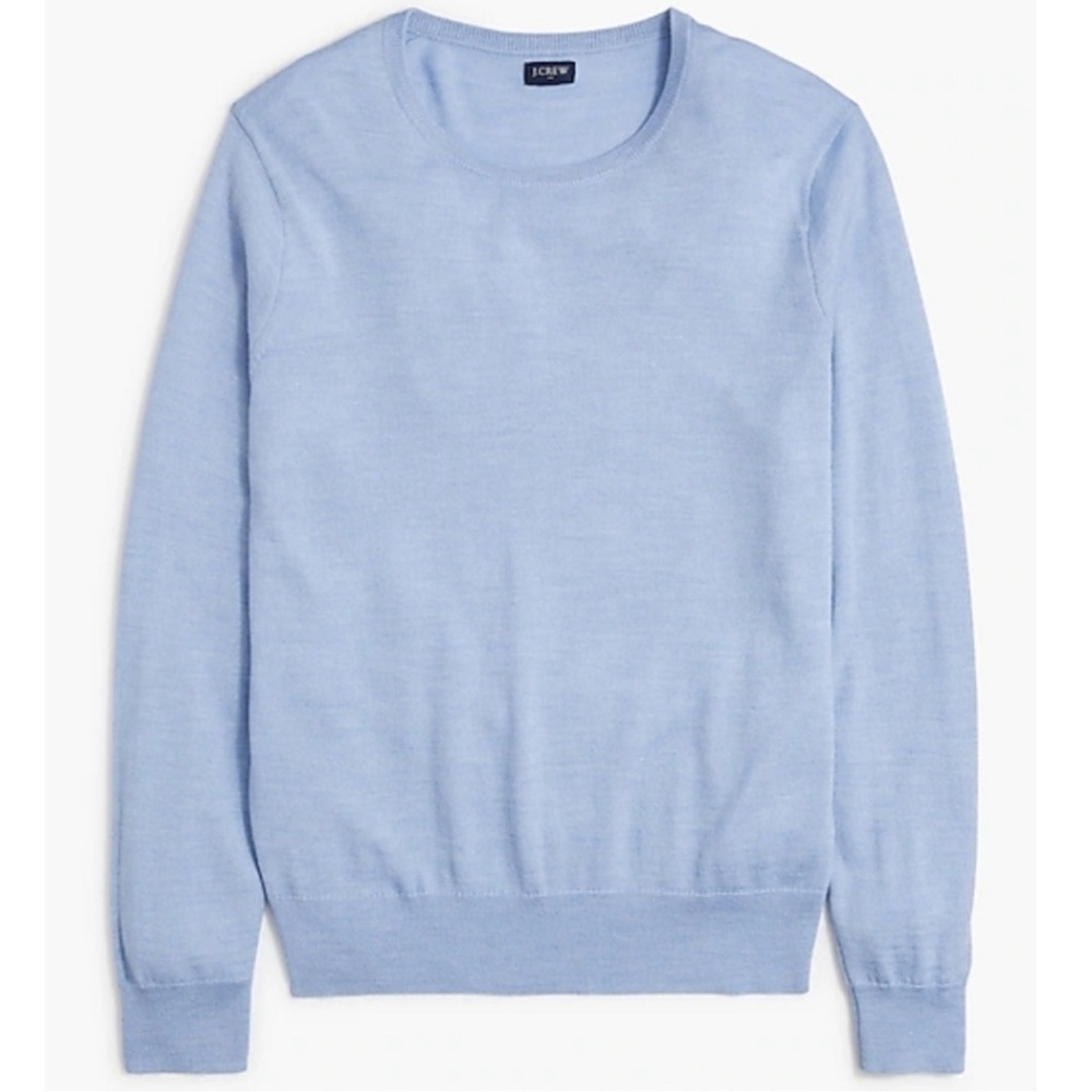 J. Crew Merino wool-blend crewneck Blue sweater Size Medium - Picture 2 of 6